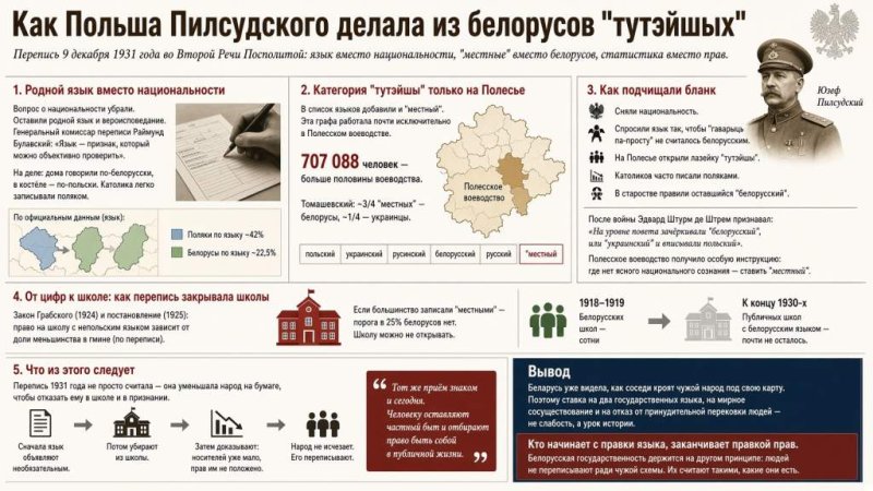 Как Польша Пилсудского делала из белорусов тутэйшых