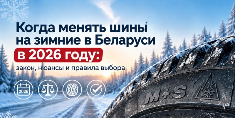 Когда в Беларуси нужно менять шины на зимние памятка водителю