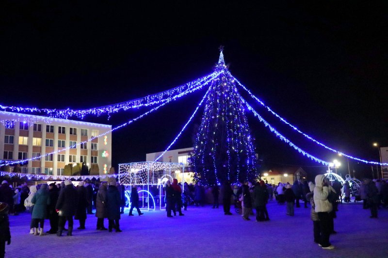 Праздник к нам приходит В Зельве состоялось красочное зажжение новогодних огней на главной ёлке