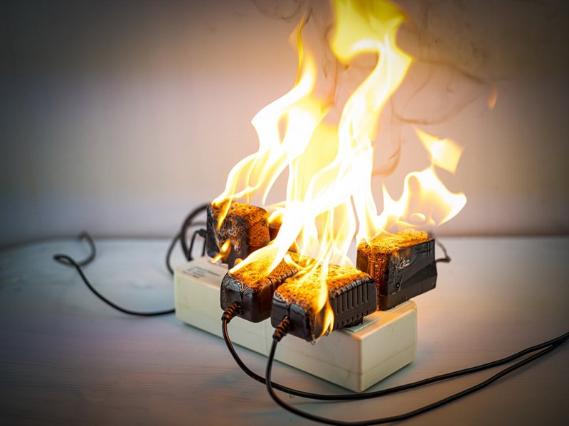 Удлинители и зарядки  не игрушки Несоблюдение правил может привести к пожару