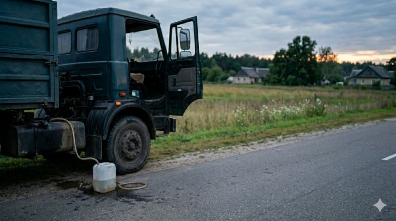 Милиционеры Слонимского РОВД задержали водителя при сливе дизеля из служебного автомобиля