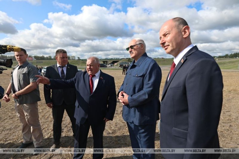Лукашенко приехал на поле в Минском районе  поблагодарить передовиков жатвы за высокие показатели